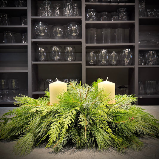 Nordic Pillar Greenery Centerpiece