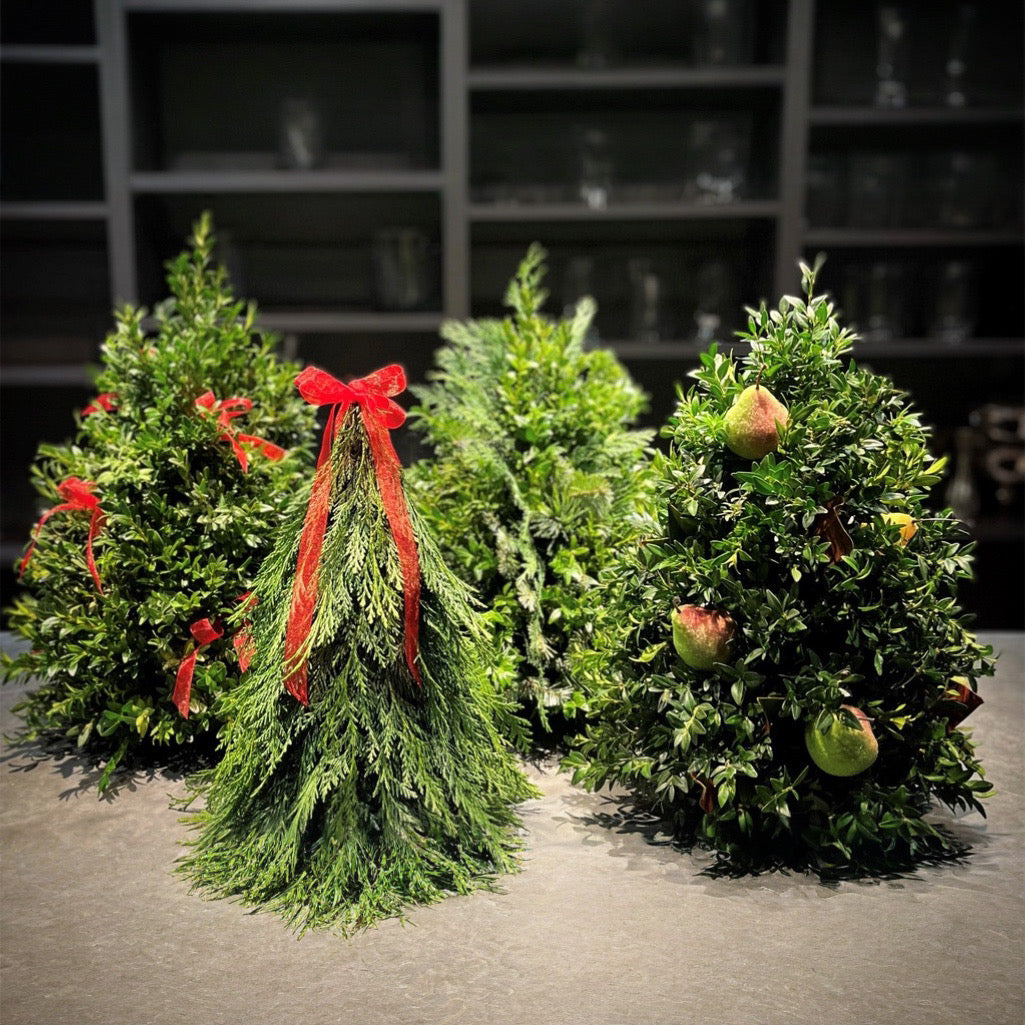 Hand-crafted green trees