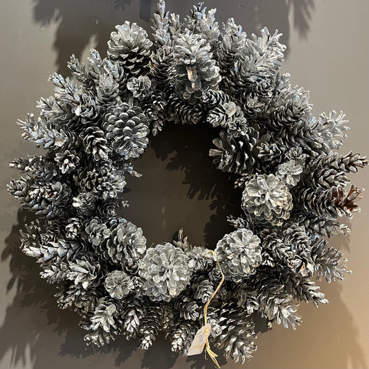 Silver Pinecone Wreath