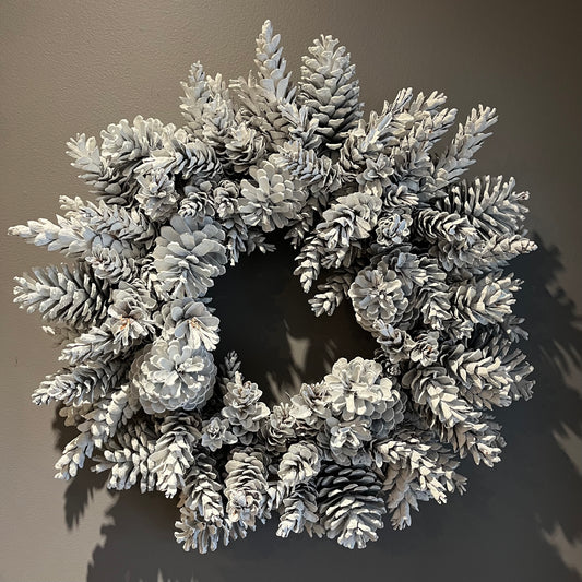 White Pinecone Wreath